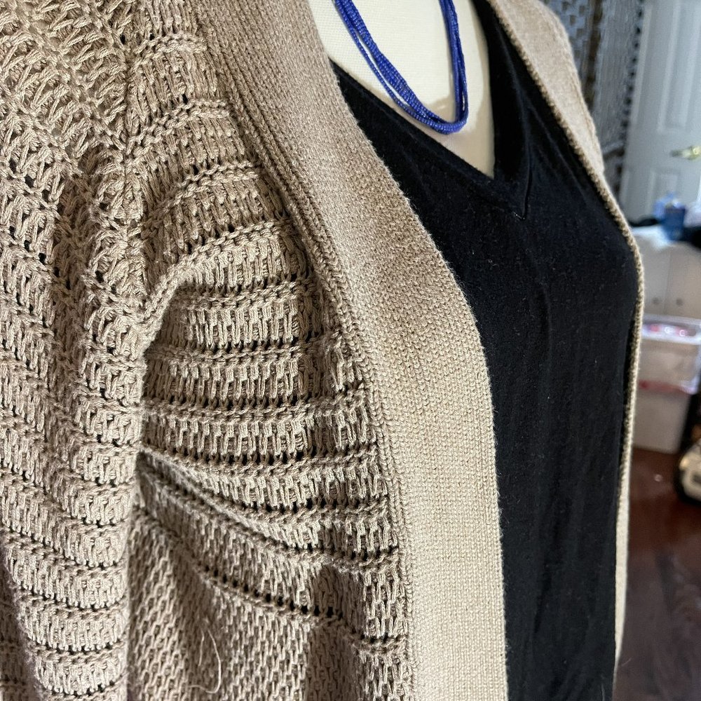 Lucky Brand Tan Cardigan 3/4 sleeve